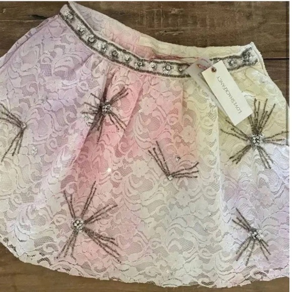 Loveshackfancy x free people Kezia lace tie dye starburst sequin mini skirt nwt - Picture 12 of 12